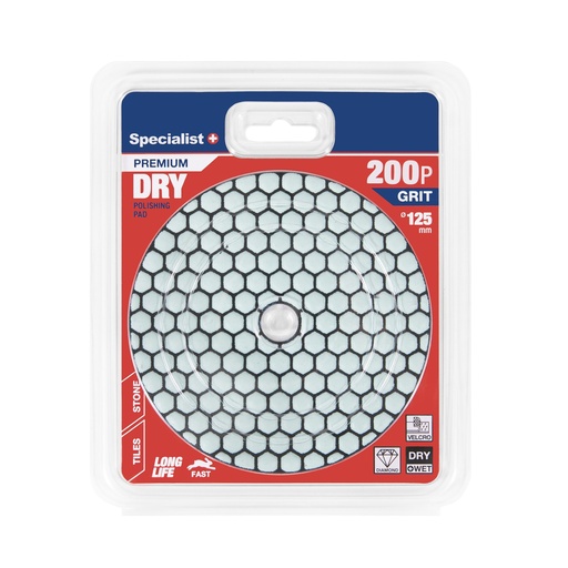 [37-1200] SPECIALIST+ diamond polishing pad, universal, 125 mm, 200P