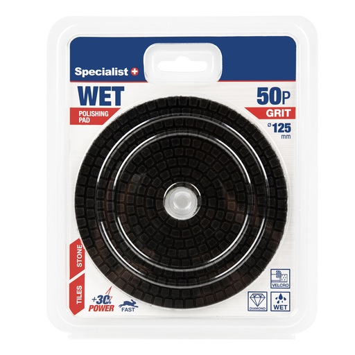 [37-2050] SPECIALIST+ diamond polishing pad, 125 mm, 50P