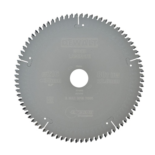 [11-DT4286] Pjov. diskas medienai DeWalt 216mmx30mm 80T