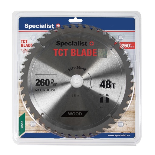 [51/1-26048] SPECIALIST+ TCT blade, 260x48Tx30 mm