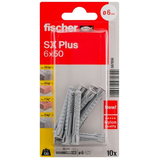 [61-567856B] FISCHER kaiščiai SX Plus, 6x50 mm, 10 vnt.