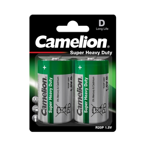 [44/1-R20B2] Elements, carbon zinc, D, R20, B2, CAMELION, 2 pcs.