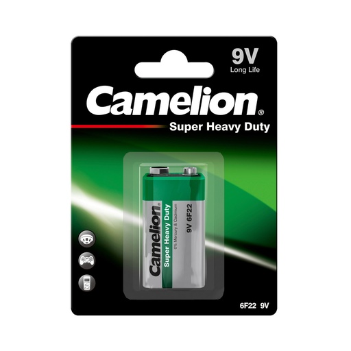 [44/1-6341] Patarei süsinik-tsink, 6F22, 9V, B1, CAMELION, 1 tk