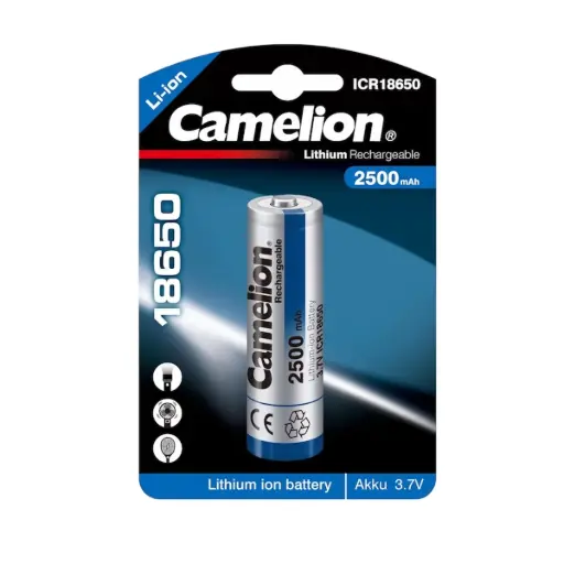 [44/1-18650] Rechargeable element Li-ion 18650 3.7V B1 2500 mAh, Camelion, 1 pc.