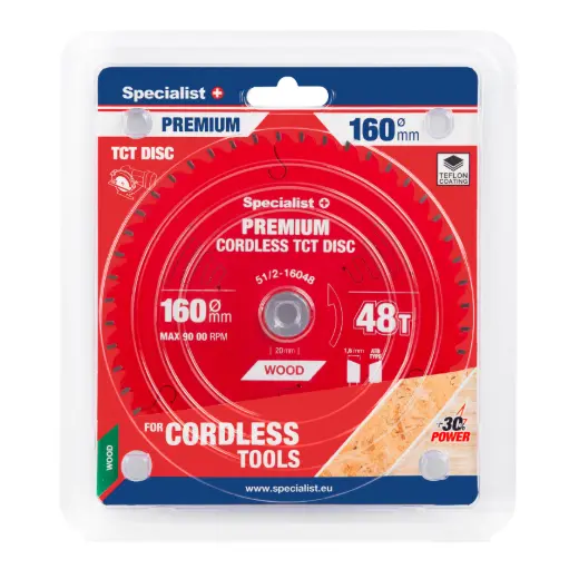 [51/2-16048] Saeketas 160x48Tx20mm, Cordless PREMIUM, SPECIALIST+