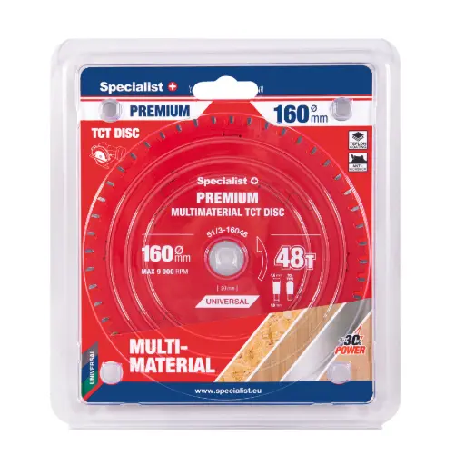[51/3-16048] Griešanas disks 160x48Tx20mm, Multimaterial PREMIUM, SPECIALIST+