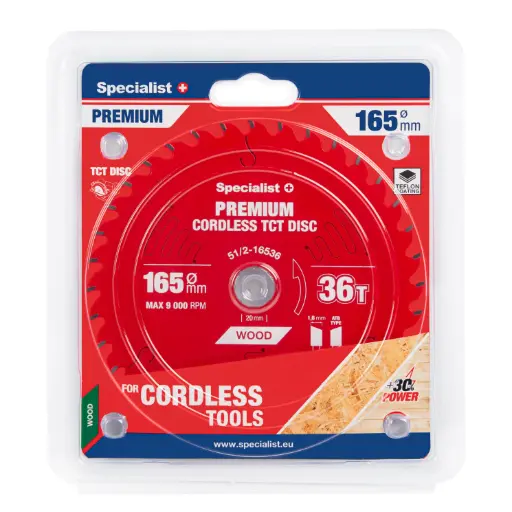 [51/2-16536] Cutting disc 165x36Tx20mm, Cordless PREMIUM, SPECIALIST+
