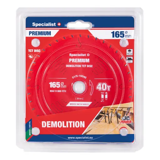 [51/5-16540] Saeketas 165x40Tx20mm, Demolition PREMIUM, SPECIALIST+