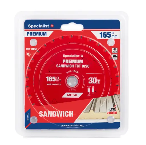 [51/4-16530] Saeketas 165x30Tx20mm, Sandwich PREMIUM, SPECIALIST+