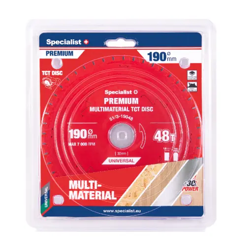 [51/3-19048] Saeketas 190x48Tx30mm, Multimaterial PREMIUM, SPECIALIST+