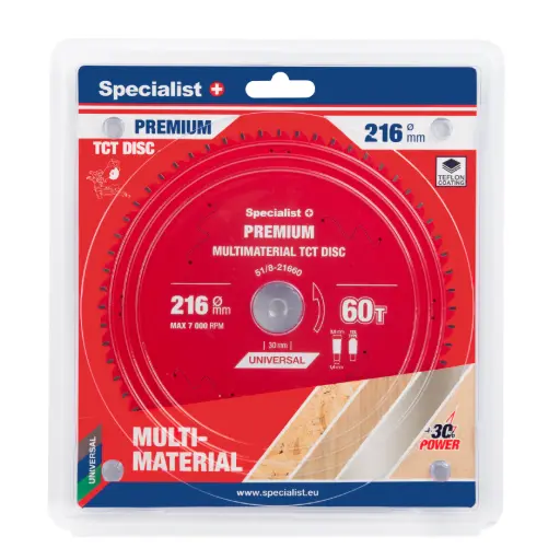 [51/8-21660] Griešanas disks 216x60Tx30mm, Multimaterial PREMIUM, SPECIALIST+ 