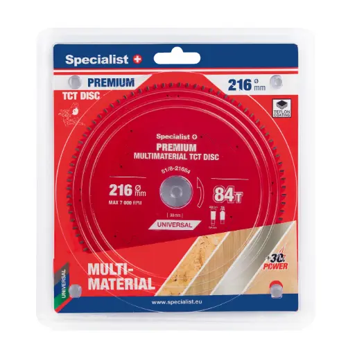 [51/8-21684] Cutting disc 216x84Tx30mm, Multimaterial PREMIUM, SPECIALIST+ 