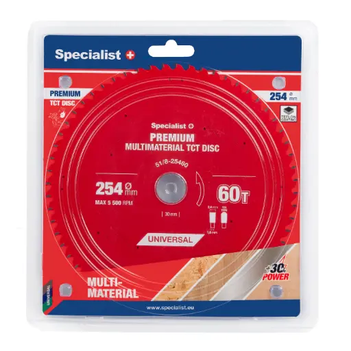 [51/8-25460] Griešanas disks 254x60Tx30mm, Multimaterial PREMIUM, SPECIALIST+ 