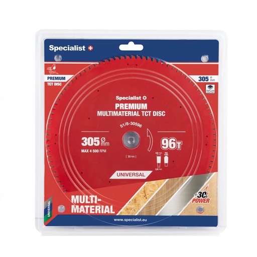 [51/8-30596] Saeketas 305x96Tx30mm, Multimaterial PREMIUM, SPECIALIST+