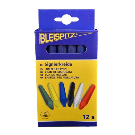 [46/1-0143] Blue chalk for marking, 12x120 mm, Bleispitz 12 pcs.