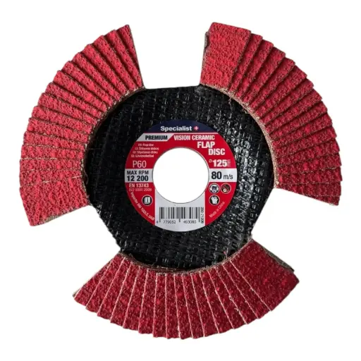[250-71206] Atlokšņu slīpēšanas disks 125 mm, P60, Vision Ceramic PREMIUM, SPECIALIST+