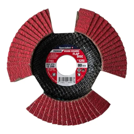 [250-71208] Atlokšņu slīpēšanas disks 125 mm, P80, Vision Ceramic PREMIUM, SPECIALIST+