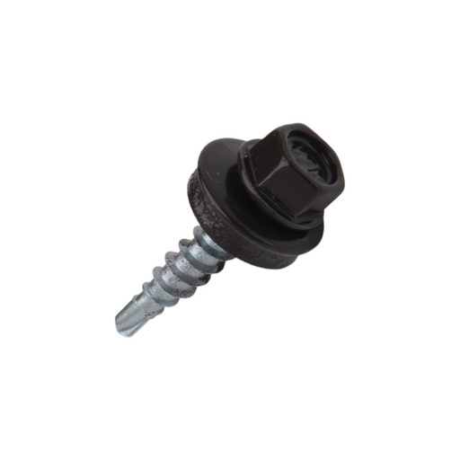 [75-WF-48019-8019] Isepuuriv katusekruvi metallile 4,8x19-Zn, RAL8019, WF, WKRET-MET, 250 tk
