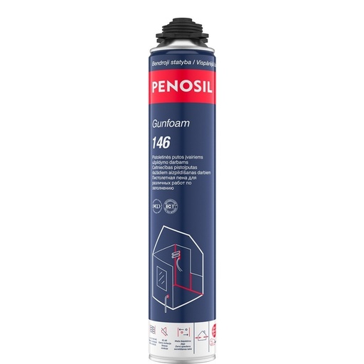[52-A5812] Montaaživaht Gunfoam 146, helekollane, 750 ml, PENOSIL