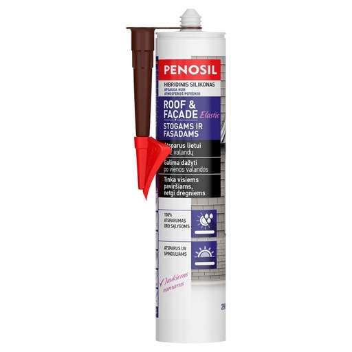 [52-H3526] Elastingas stogų ir fasadų hermetikas Roof&Facade Elastic,  juoda, 290 ml, PENOSIL