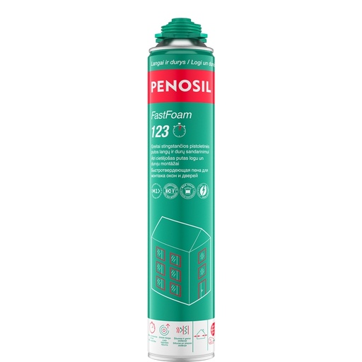 [52-A6441] Kiiresti tarduv ehitusvaht FastFoam 123, helekollane, 870 ml, PENOSIL