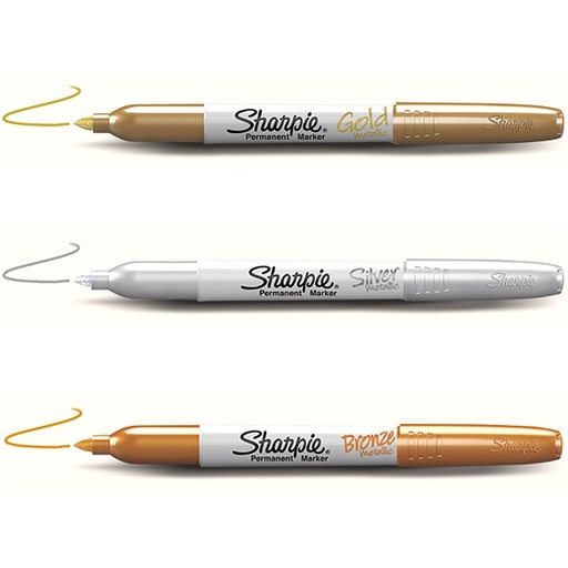 [09-1986006] Sharpie Metallic 3 Blister 1,4 mm Gold/Silver/Bronze