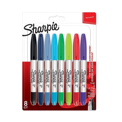 [09-2065409] Sharpie marķieru komplekts 8 gab. Twintip