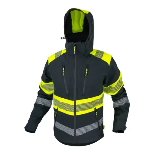 [80-BERGPG/1L] Jacket BERGO SOFTSHELL , grey-yellow, CANNYGO (L size)