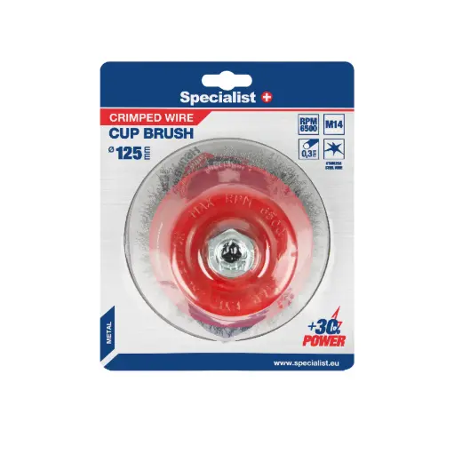 [251-0125] Traatpuhastustass, sirge traadiga, 125 mm, M14, SPECIALIST+  