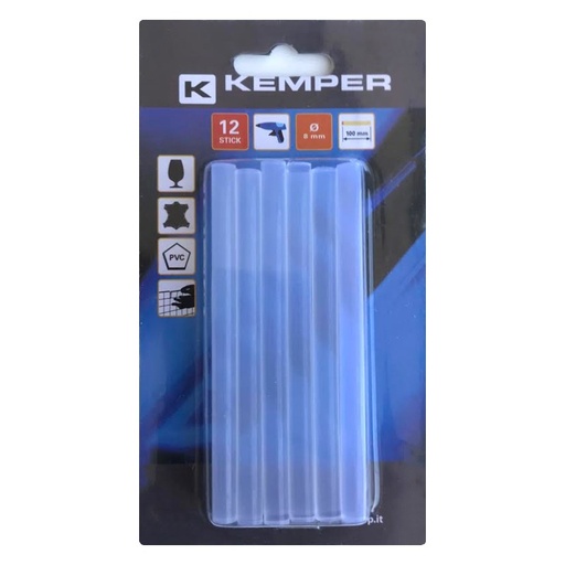 [10/2-1766] Glue stick 8 mm x 10 cm, KEMPER, 12 pcs