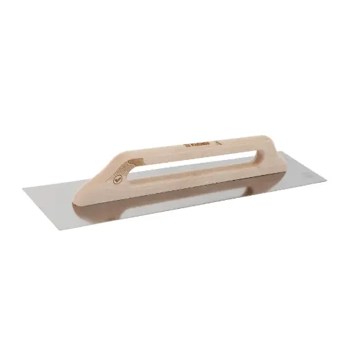 [60-5407] Stainless steel trowel with a wooden handle 130x380 mm, KUBALA