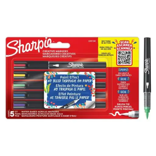 [09-2201182] Acrylic creative markers, water-based, 5 pcs, SHARPIE