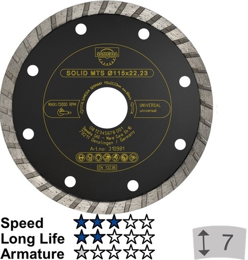 [11/1-310982] Diamond disc. Samedia MTS 125x22