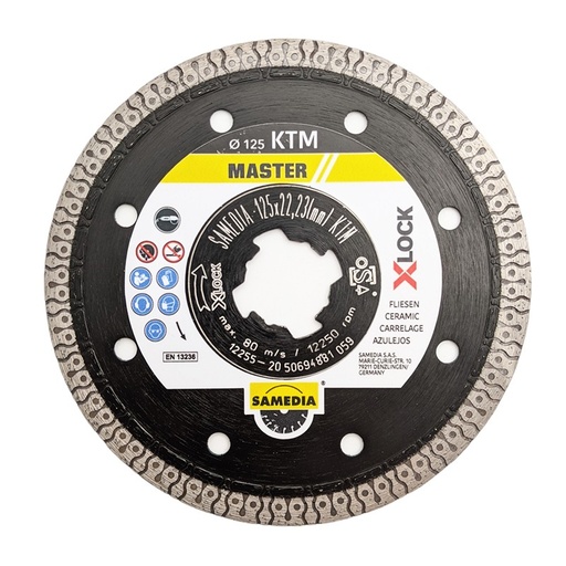 [11/1-311584] Dim. d. „SAMEDIA" KTM 125x22,2/1,4 mm X-Lock