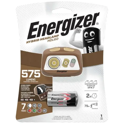 [44/4-9144] Headlamp, 575lm, Rechargeable or 3xAAA, HDL60, ENERGIZER