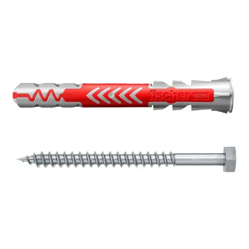 [61-538257] Universalus dvikomponentis kaištis DuoPower 10x80 S su varžtu, 10 vnt., FISCHER 