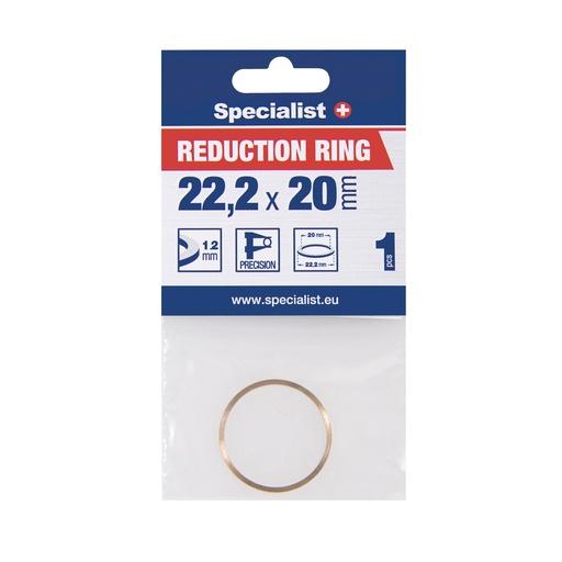 [11/2-2220V] SPECIALIST+ redukcinis žiedas, PRO, 22.2x20x1.2 mm