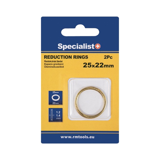 [11/2-2522P] SPECIALIST+ redukcinis žiedas, 25.4x22.2x1.2/1.4 mm, 2 vnt.