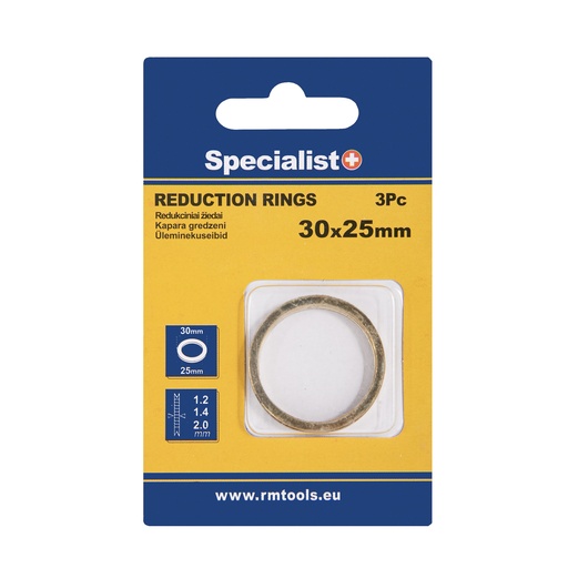 [11/2-3025P] SPECIALIST+ redukcinis žiedas, 30x25x1.2/1.4/2 mm, 3 vnt.