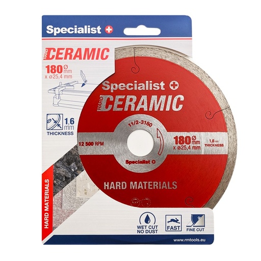 [11/2-3180] SPECIALIST+ dimanta griešanas disks CERAMIC, 180x25,4 / 8x1,6 mm