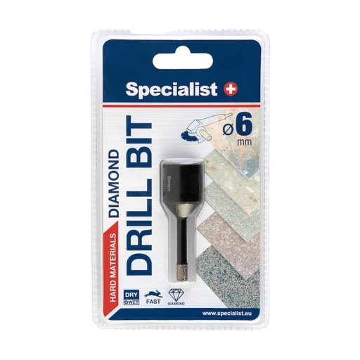 [11/2-9406] SPECIALIST+ deimantinis grąžtas D6 M14