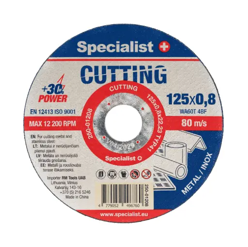 [250-01208] SPECIALIST+ metalo pjovimo diskas CUTTING, 125x0,8x22 mm
