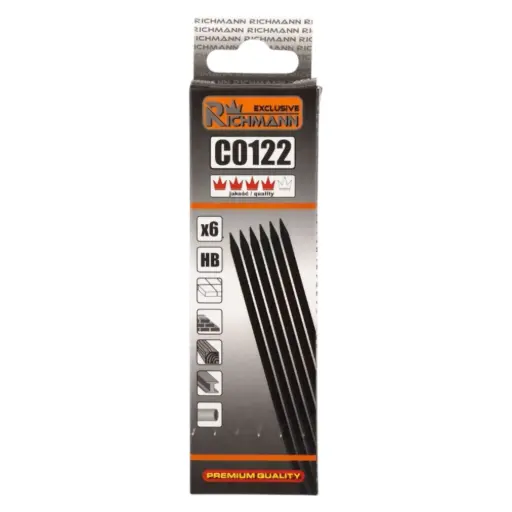 [42-C0122] Automatic pencil refills, black, 6 pcs, RICHMANN