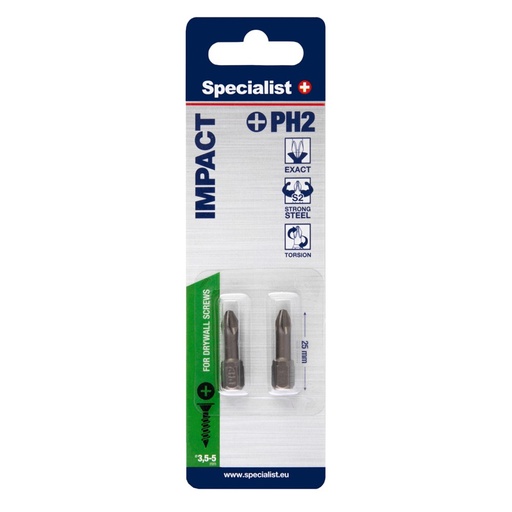 [24/2-052] SPECIALIST+ screwdriver bit, PH2, 2 pcs