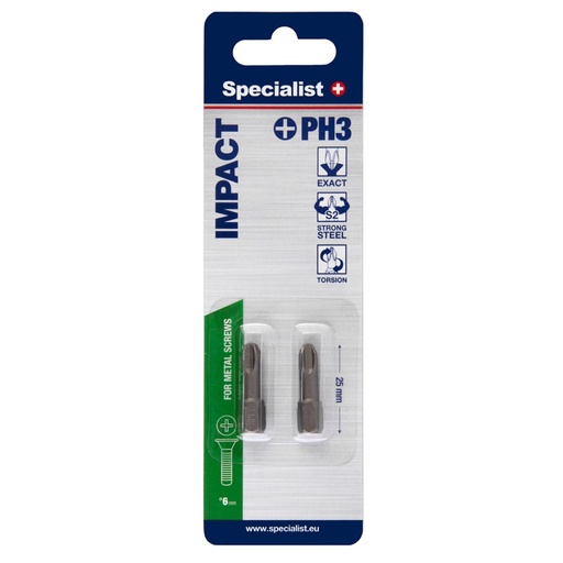 [24/2-053] SPECIALIST+ screwdriver bit, PH3, 2 pcs