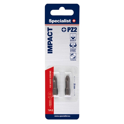 [24/2-055] SPECIALIST+ screwdriver bit, PZ2, 2 pcs