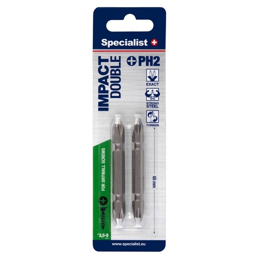 [24/2-061] SPECIALIST+ double-ended screwdriver bit PH2/PH2, 2 pcs