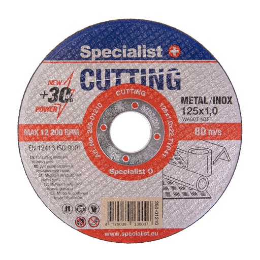 [250-01210] SPECIALIST+ metalo pj.diskas CUTTING, 125x1x22 mm