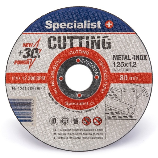 [250-01212] SPECIALIST+ metāla griešanas disks, 125x1,2x22 mm