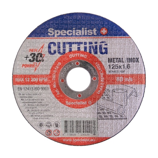 [250-01216] SPECIALIST+ metal cutting disc, 125x1.6x22 mm
